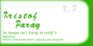 kristof paray business card